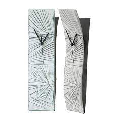 Modern Curved Fused Glass Wall Clock