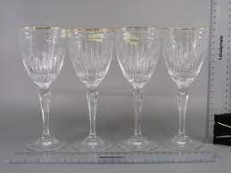 Gold Rimmed Waterford Crystal Wine Glasses