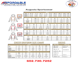 affordable uniforms size chart