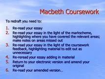 coursework macbeth essay Marked by Teachers