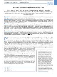 Pdf Research Priorities In Pediatric Palliative Care