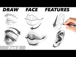 draw eyes nose lips ears part 2 3