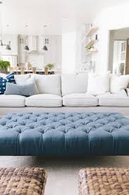 Blue Tufted Ottoman Coffee Table