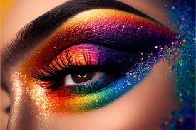 eye makeup woman fashion colourful