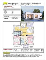 V 513d Modern House Plans Single Story