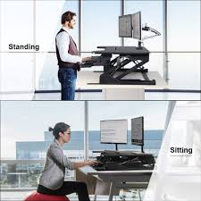 Powered standing workstation desks for ease of adjustment and just the right ergonomic fit. Adjustable Height Stand Up Computer Platform 36 Wide Black Tabletop Workstation Platform Standing Desk Converter With Removable Keyboard Tray For Laptop Dual Monitor Computer Workstations Office Products Fcteutonia05 De