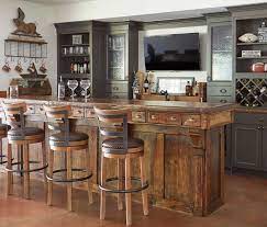 antique bar with apothecary drawers and