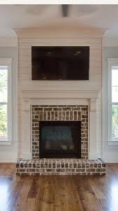 Brick And Shiplap Fireplace And Mantle