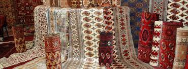 turkmen carpets displa at antique