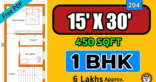 450 Sqft 1 Bhk House Plans
