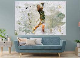 Abstract Golf Canvas Art Golf Player