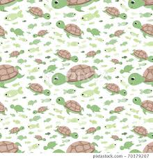 cute turtle pattern with fishes on