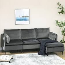 homcom convertible sectional sofa couch