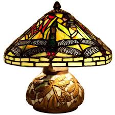 Stained Glass Shade And Mosaic Base