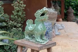 Celadon Ceramic Foo Dragon Sculpture