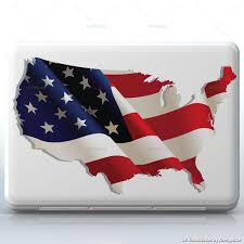 Usa Shaped Flag American Flag Laptops Macbook White Decal Skin Wrap Sticker Flags Countries