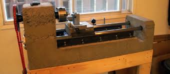 casting a lathe out of concrete hackaday