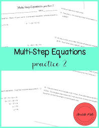 Multi Step Equations Practice 2 Classful