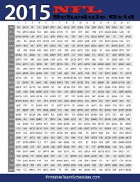 Printable One Page Nfl Schedule Grid The Nfl Schedule Chart