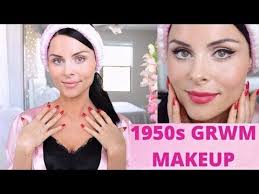 asmr makeup tutorial 1950s grwm the