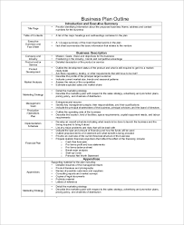 Sample Business Plan Outline 19 Examples In Word Pdf