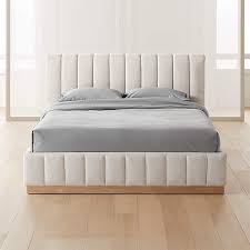 forte channeled white queen bed