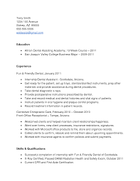 Dental Assistant Resume Sample No Experience
