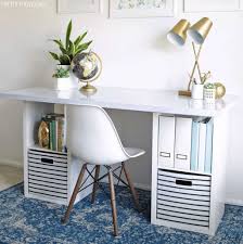 5 inexpensive desk plans & ideas. Ikea Hack Desk With Cube Storage Shelves Pretty Providence