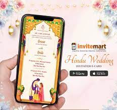 digital hindu wedding card design at rs