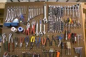 Tools On Pegboard Garage Tools
