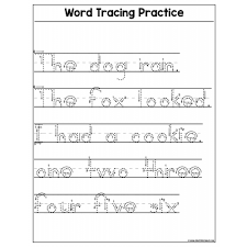 word tracing practice