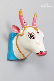 Hand Painted Holy Cow Head Wall Art