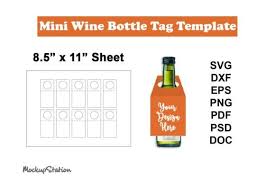 Mini Wine Bottle Tag Template Svg
