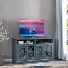 Urtr 53 In Blue Wooden Tv Console