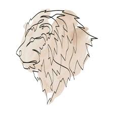 lion head drawing vector art icons
