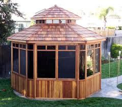 Hexagonal Gazebo Kit Redwood Hexagon