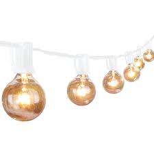 25ft G40 Globe String Light Set Ul Listed Outdoor Market Lights For Indoor Outdoor Commercial Decor White Wire