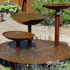 Outdoor Corten Steel Water Fountain For