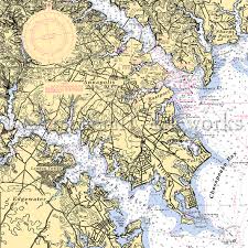 Maryland Edgewater Annapolis Eastport Nautical Chart Decor