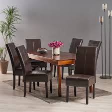 Alternately, go with a clean, minimal design for a modern vibe. T Stitch Chocolate Brown Bonded Leather Dining Chair Set Of 6