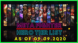 FIGHTER TIER LIST SEPTEMBER 2020 META FIGHTER HEROES MOBILE