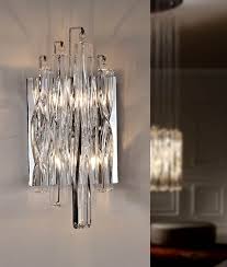 wall light with swirled crystal glass