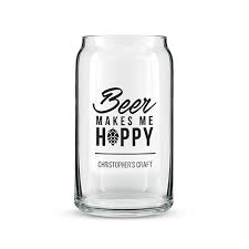 beer can shaped glass personalized
