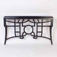 black lacquered wall mounted console