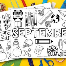 september coloring page free monthly