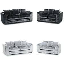 Black 3 2 Seater Sofa Suite Crushed
