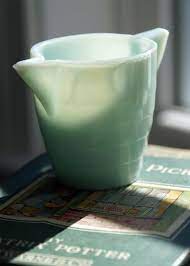 Creamer Green Milk Glass