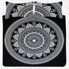 Black And White Hippie Mandala Bedding