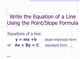 Line Using The Point Slope Formula