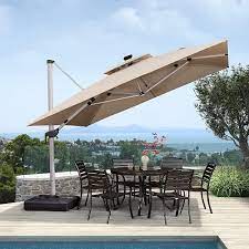 Solar Powered Led Cantilever Patio